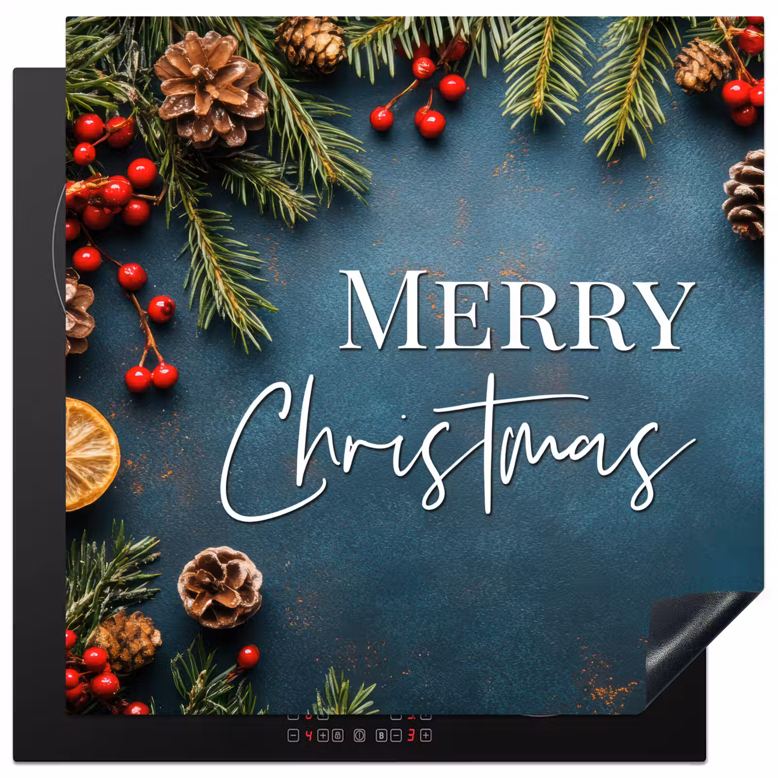 Induction hob protector - Merry Christmas - Blue - Christmas - Winter — 1