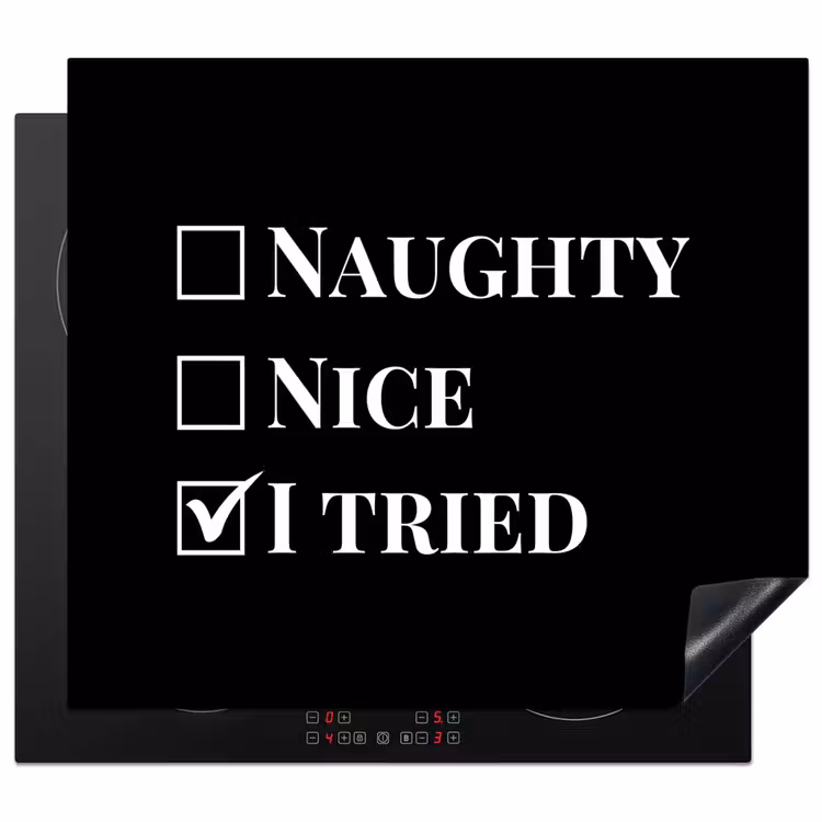 Induction hob protector - Christmas - Black - White - Quote - Funny — 1