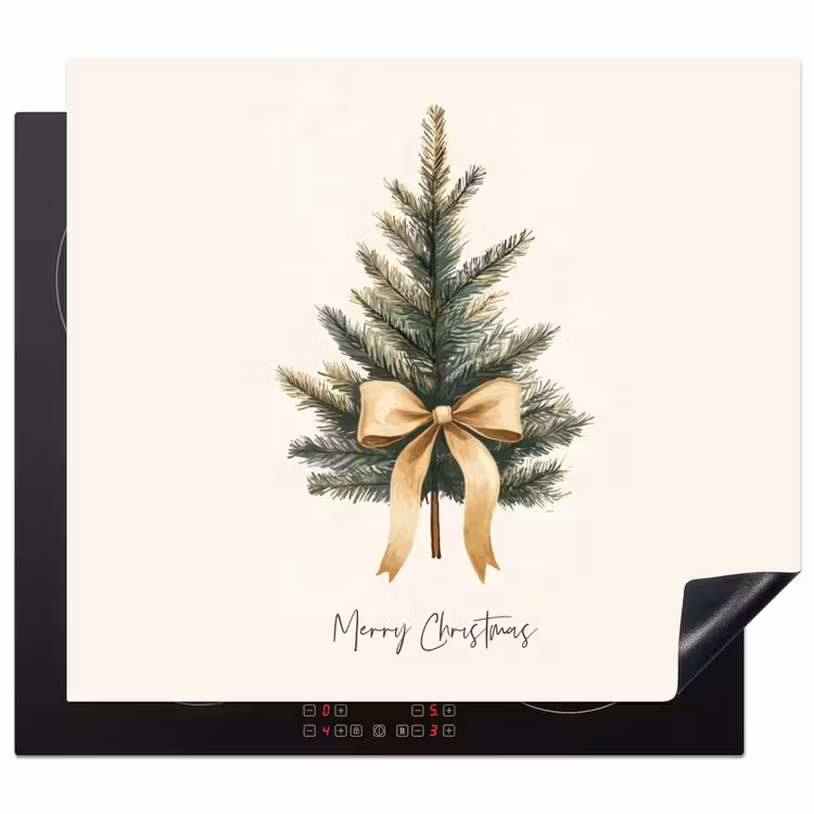 Induction hob protector - Christmas tree - Christmas - Merry Christmas - Beige — 1