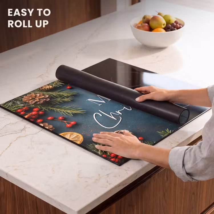 Induction hob protector - Merry Christmas - Blue - Christmas - Winter — 5