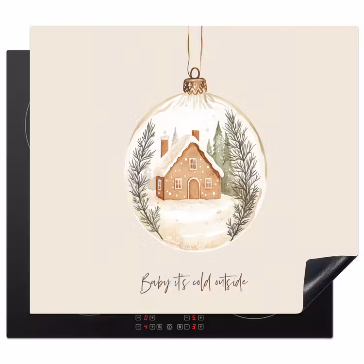 Induction hob protector - Quote - Winter - Christmas - Beige - Christmas ball — 1