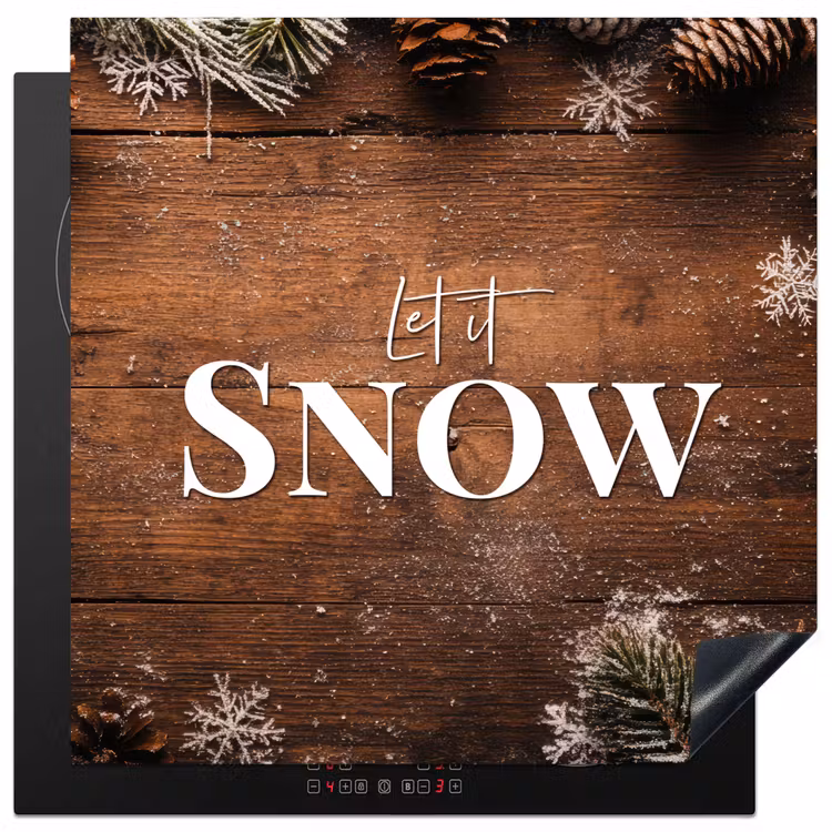 Induction hob protector - Snow - Wood look - Quote - Let it snow — 1