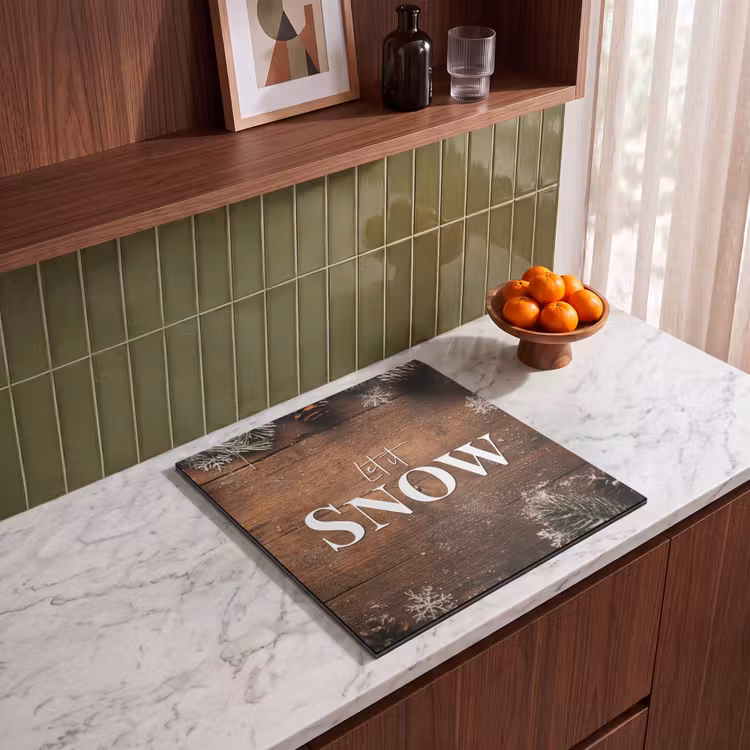 Induction hob protector - Snow - Wood look - Quote - Let it snow — 3