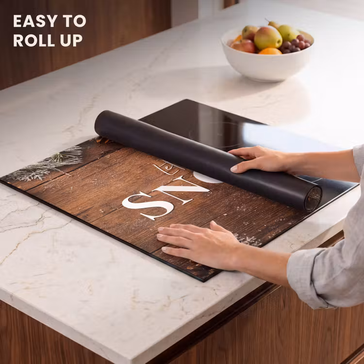 Induction hob protector - Snow - Wood look - Quote - Let it snow — 5