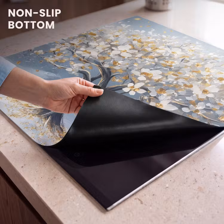 Induction hob protector - Tree - Winter - Tree of Life - Modern - Gold — 4