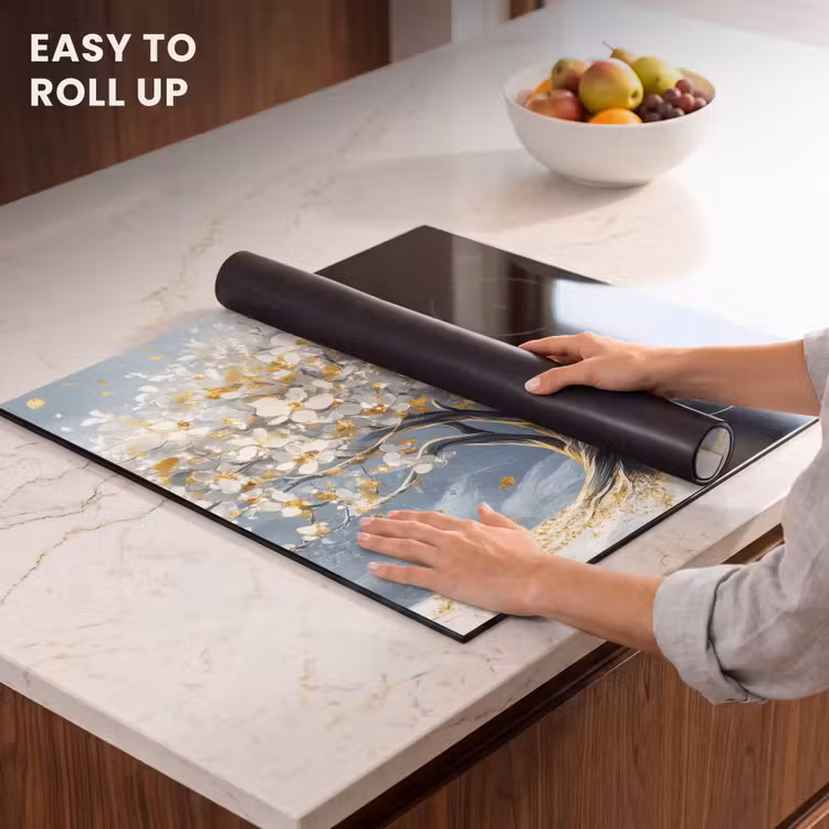 Induction hob protector - Tree - Winter - Tree of Life - Modern - Gold — 5