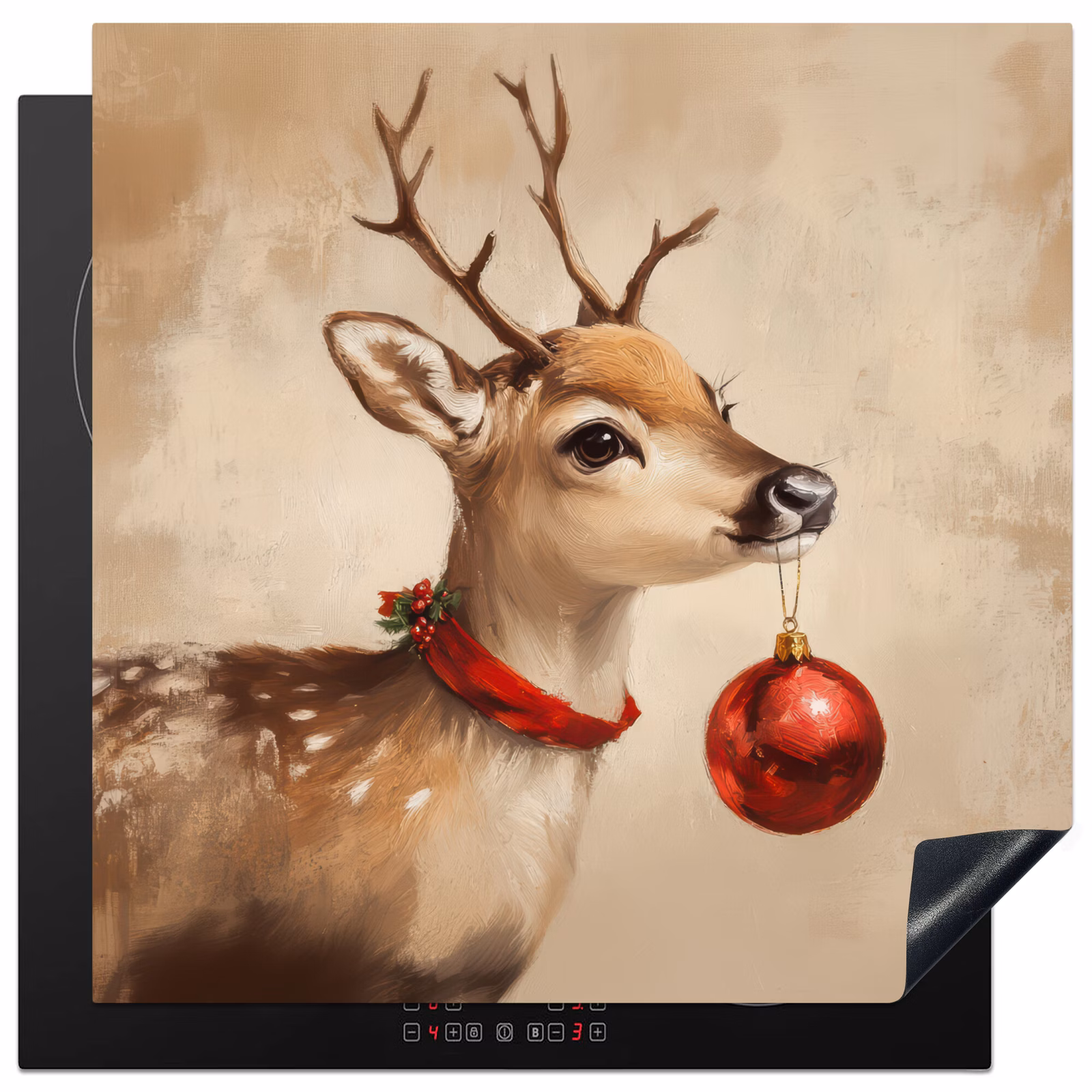 Induction hob protector - Christmas - Deer - Antlers - Christmas ball - Reindeer — 1
