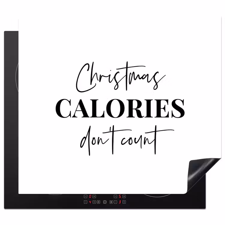 Induction hob protector - Christmas quote - Winter - Christmas calories - White — 1