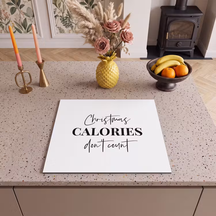 Induction hob protector - Christmas quote - Winter - Christmas calories - White — 3