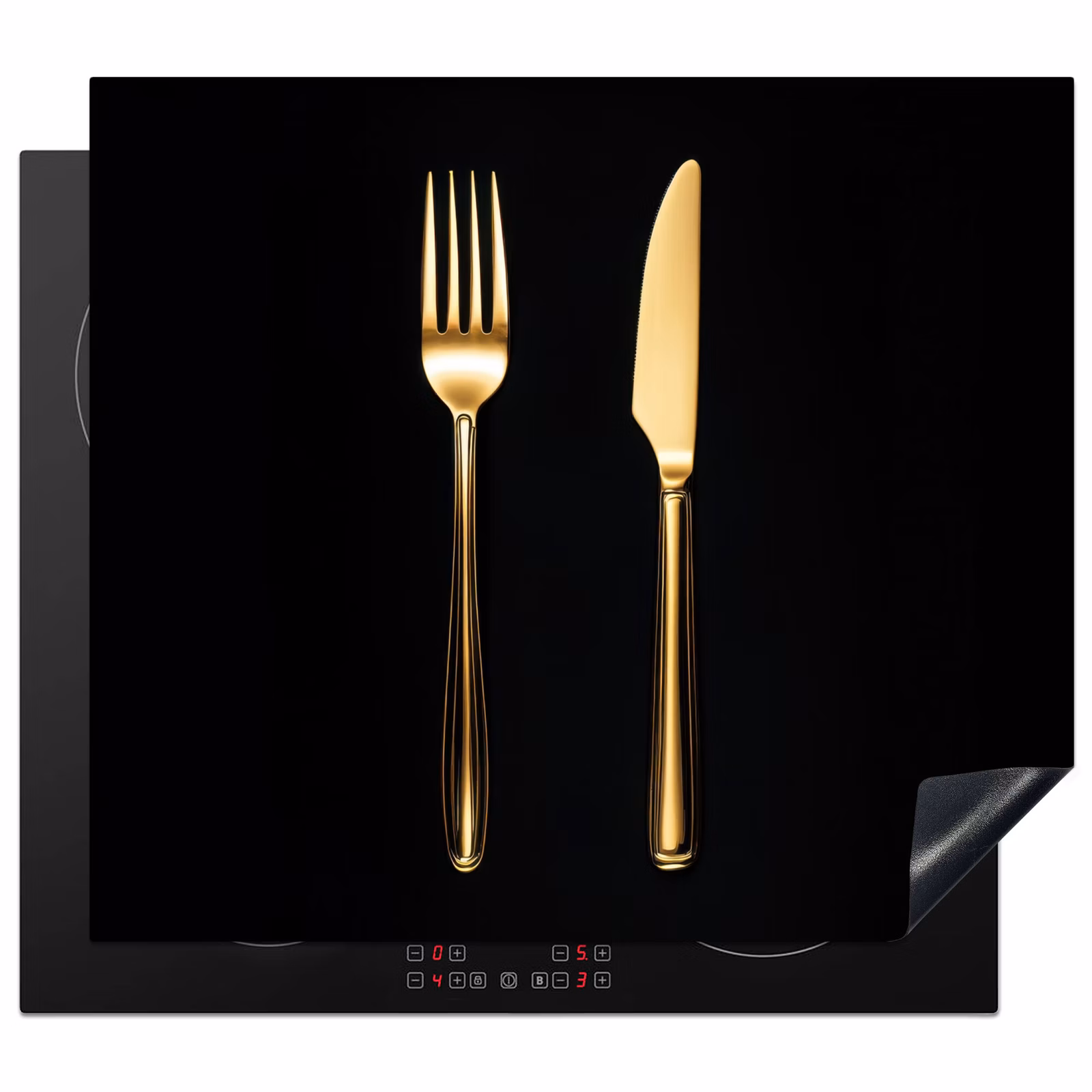 Induction hob protector - Cutlery - Gold - Knife - Fork — 1