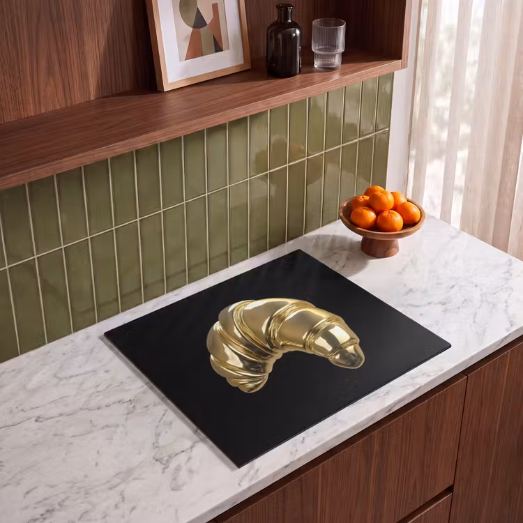 Induction hob protector - Croissant - Bread - Gold - Black — 4