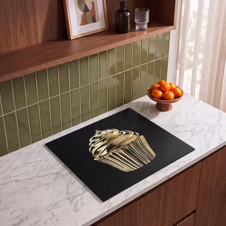 Induction hob protector - Cupcake - Food - Gold - Black — 4