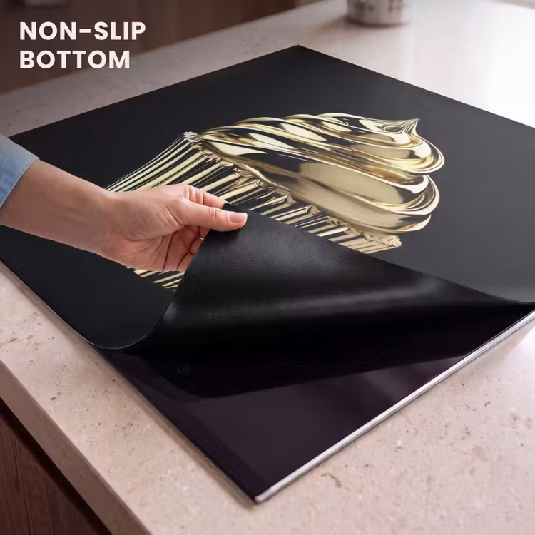 Induction hob protector - Cupcake - Food - Gold - Black — 5