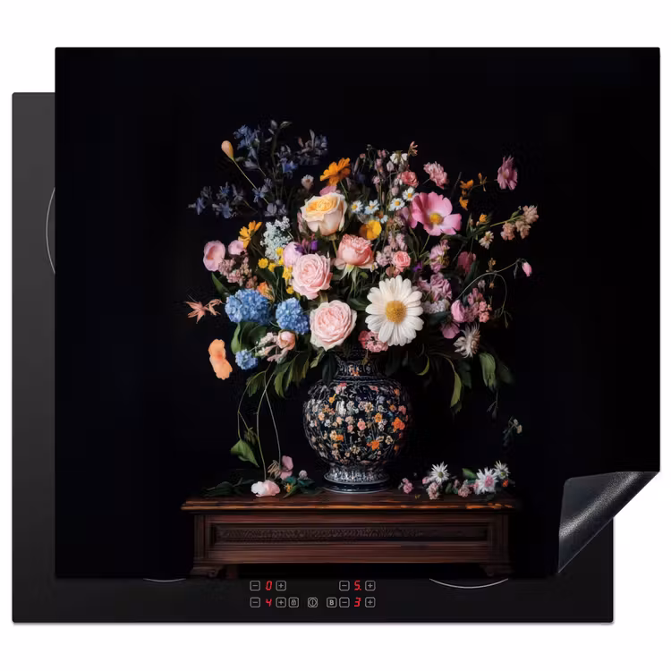Induction hob protector - Flower vase - Wood - Flowers - Bouquet — 1
