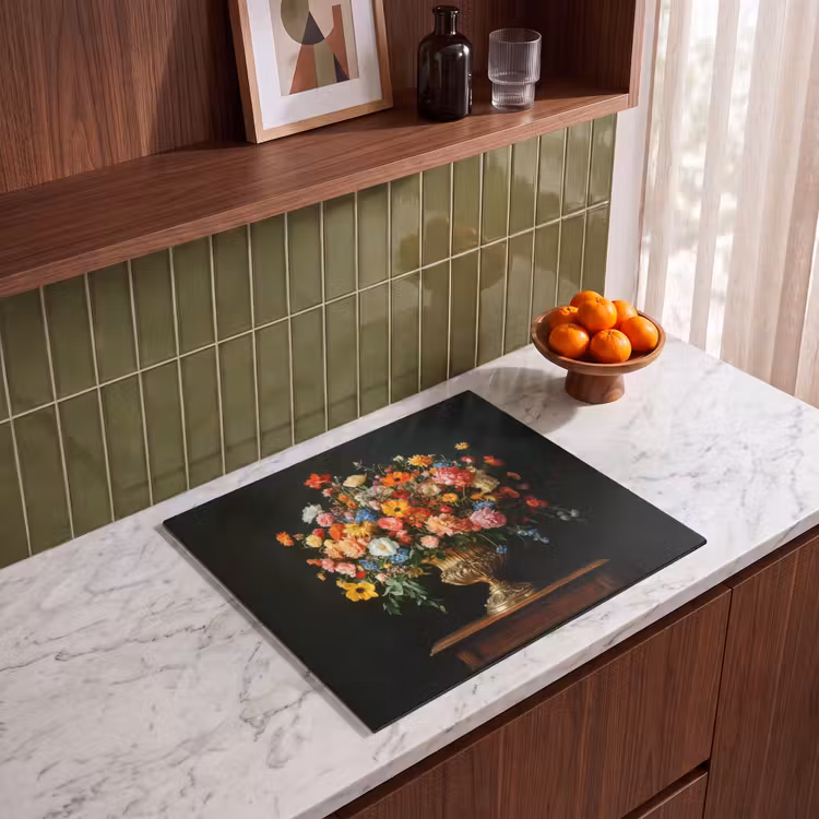 Induction hob protector - Gold - Flowers - Colors - Vase — 4