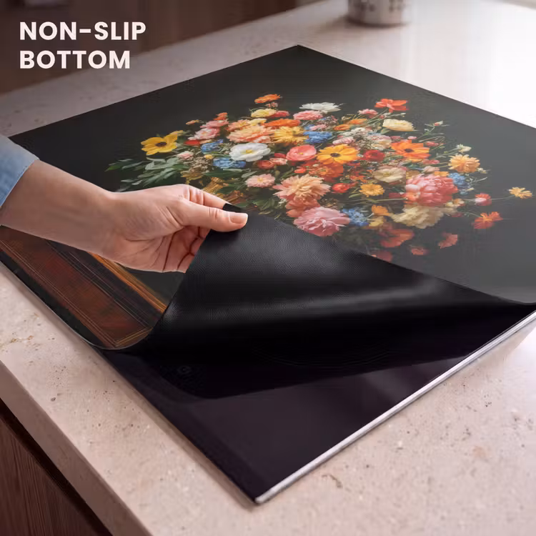 Induction hob protector - Gold - Flowers - Colors - Vase — 5