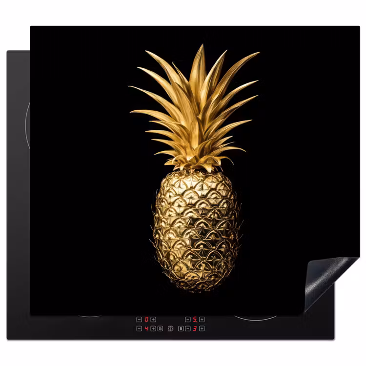 Induction hob protector - Pineapple - Black - Gold - Luxury — 1