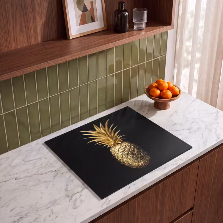 Induction hob protector - Pineapple - Black - Gold - Luxury — 4