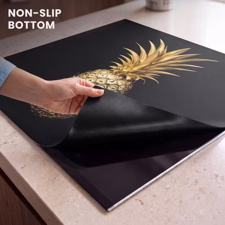 Induction hob protector - Pineapple - Black - Gold - Luxury — 5