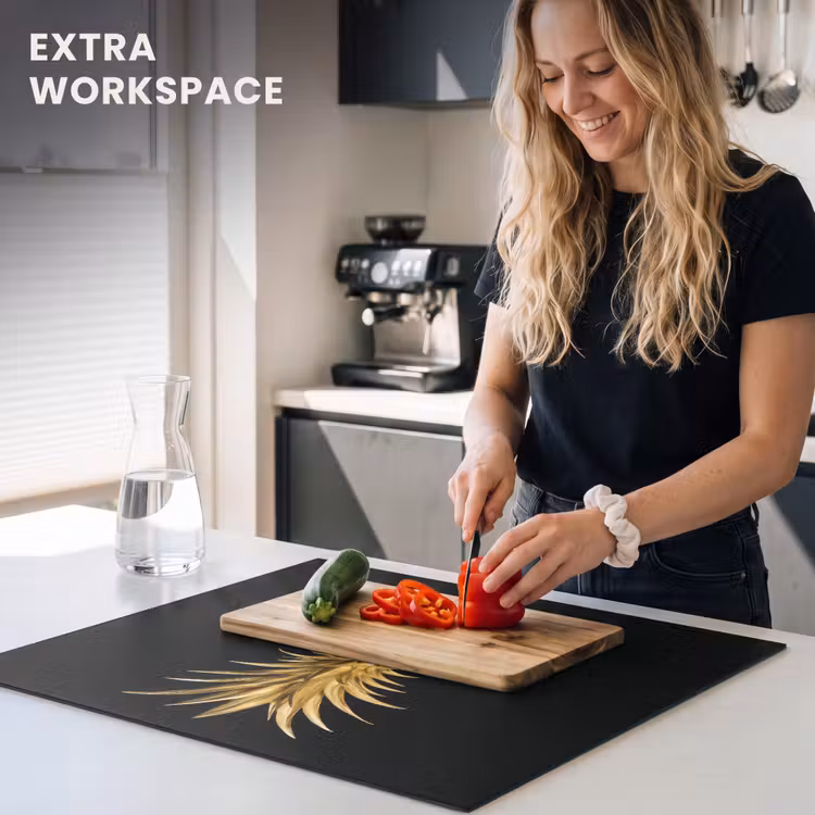 Induction hob protector - Pineapple - Black - Gold - Luxury — 7
