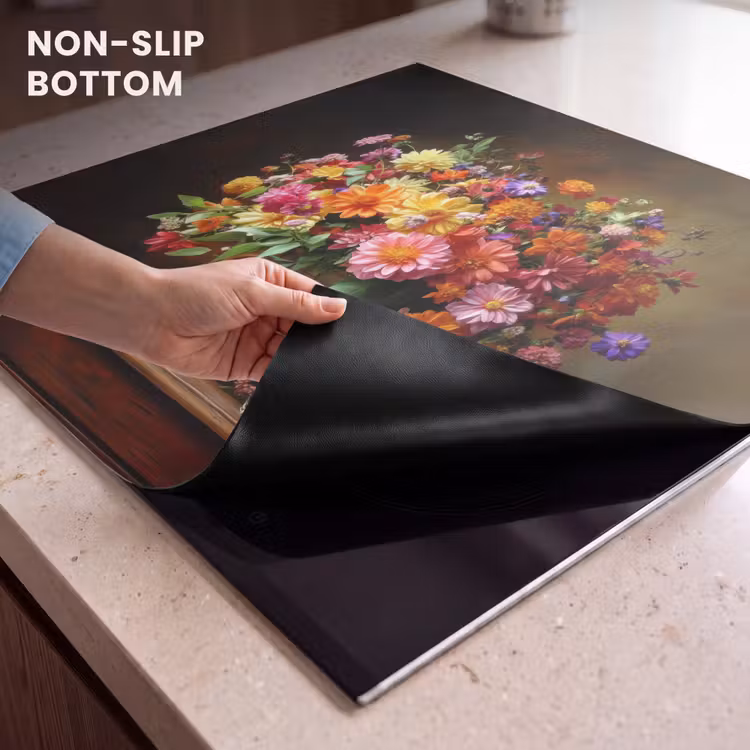 Induction hob protector - Colors - Bouquet - Vase - Wood — 5
