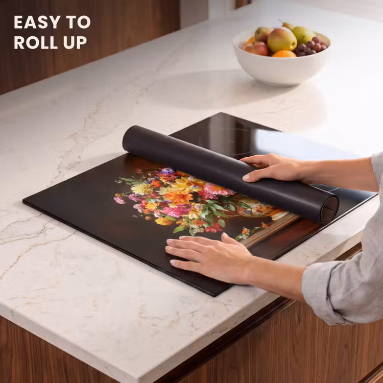 Induction hob protector - Colors - Bouquet - Vase - Wood — 6