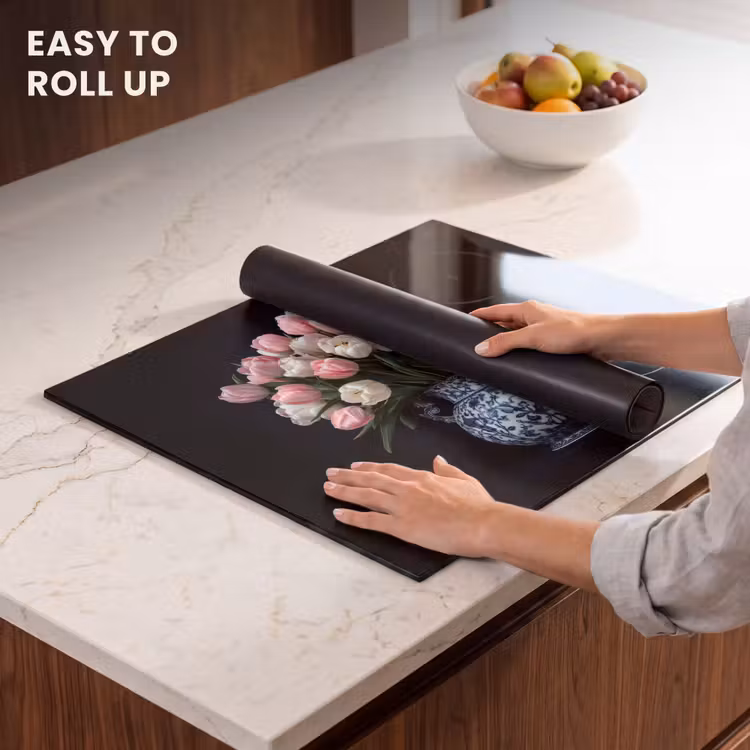 Induction hob protector - Flowers - Pink - Tulips - Vase — 6