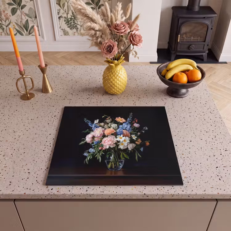Induction hob protector - Pastel - Flowers - Glasses - Vase — 3