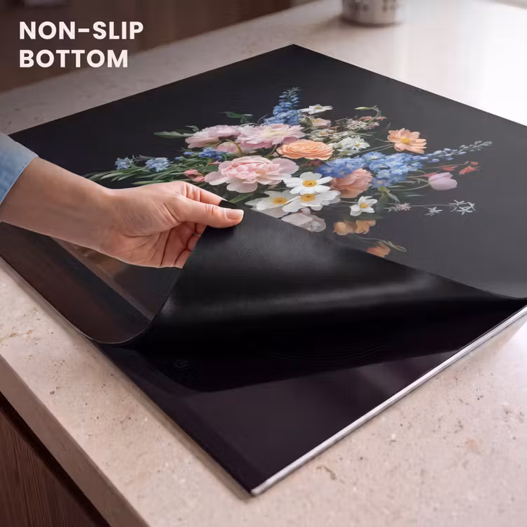 Induction hob protector - Pastel - Flowers - Glasses - Vase — 5