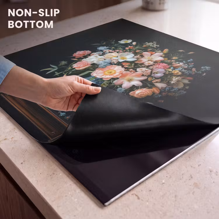 Induction hob protector - Pink - Flowers - Vase - Colors — 5