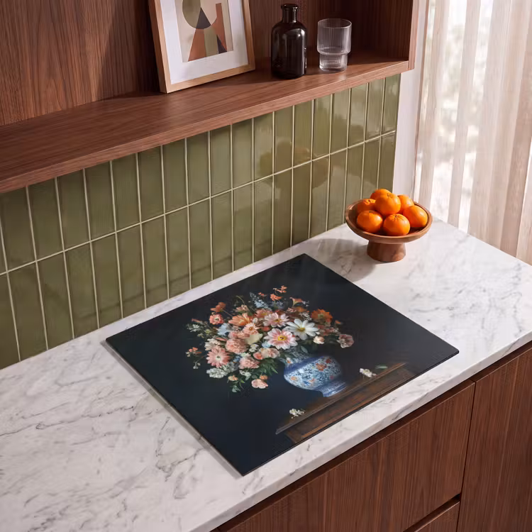 Induction hob protector - Wood - Vase - Colors - Flowers — 4