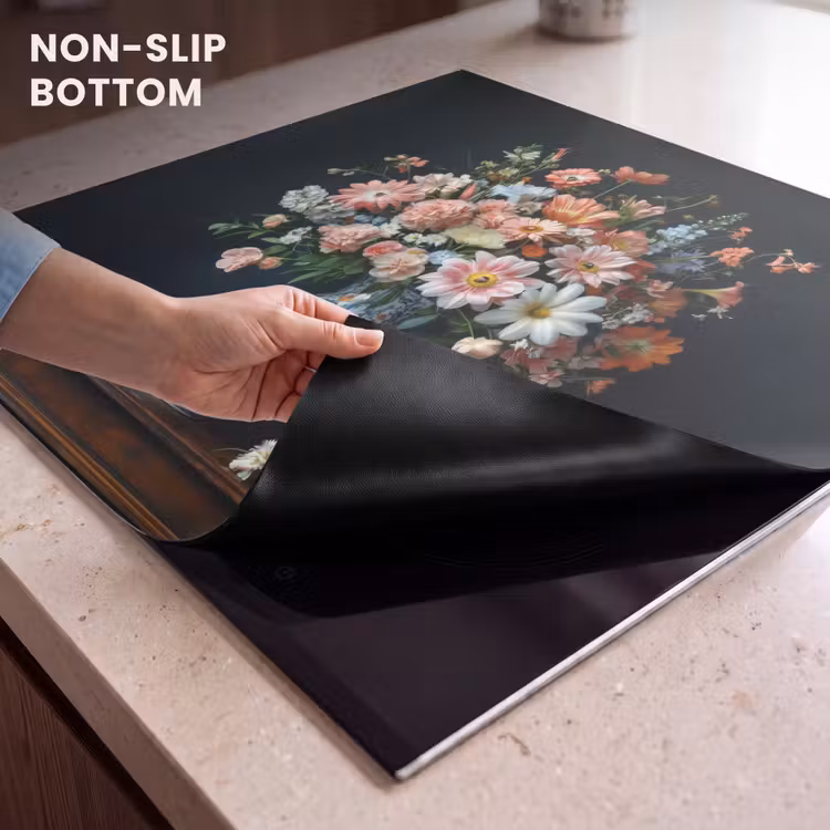 Induction hob protector - Wood - Vase - Colors - Flowers — 5