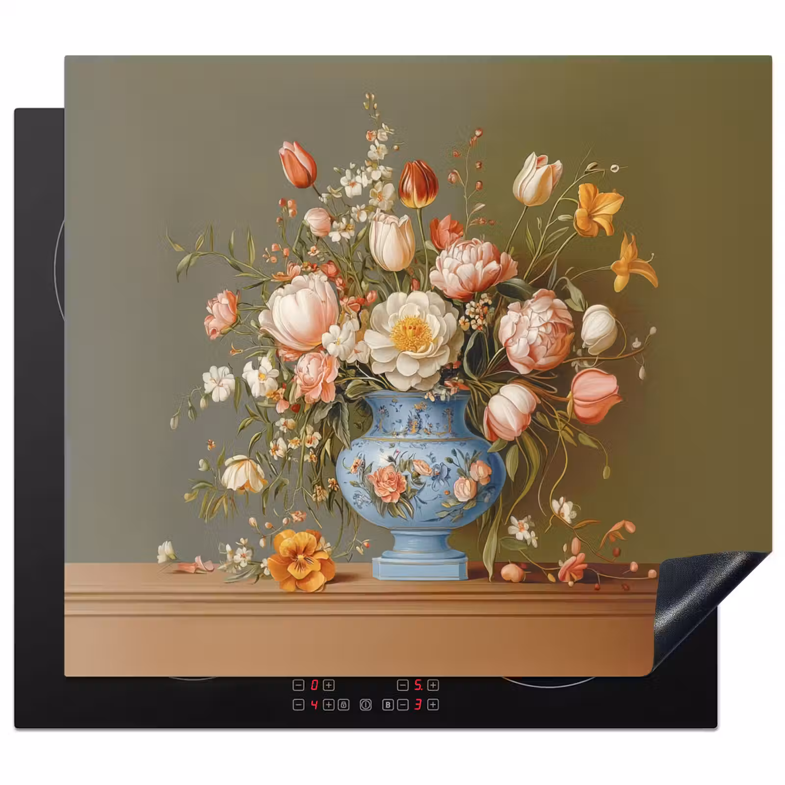 Induction hob protector - Neutral - Flowers - Bouquet - Vase — 1