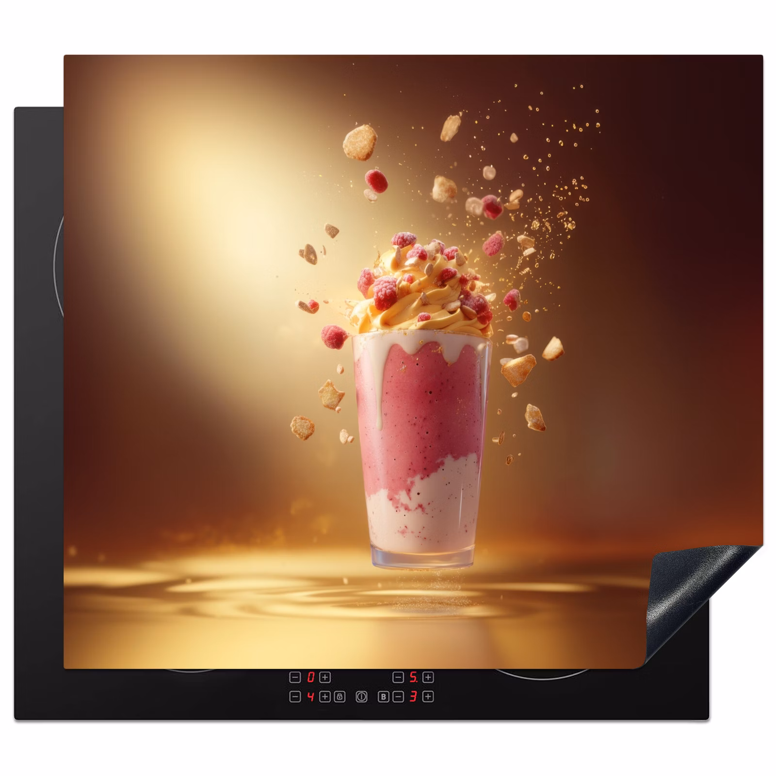 Induction hob protector - Raspberry - Smoothie - Drink - Pink — 1