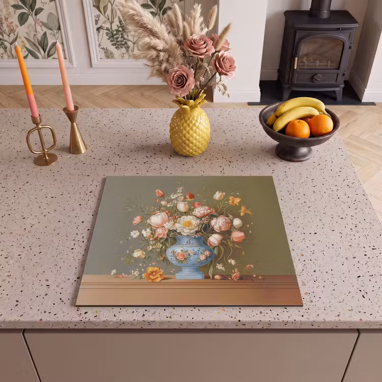 Induction hob protector - Neutral - Flowers - Bouquet - Vase — 3