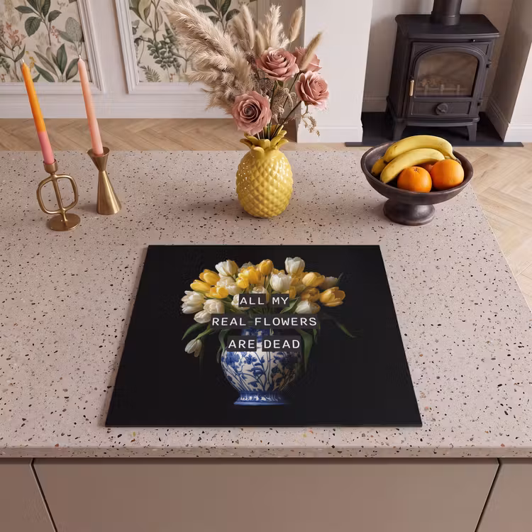 Induction hob protector - Quotes - Flower - Tulip - Yellow — 3