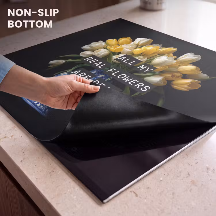 Induction hob protector - Quotes - Flower - Tulip - Yellow — 5