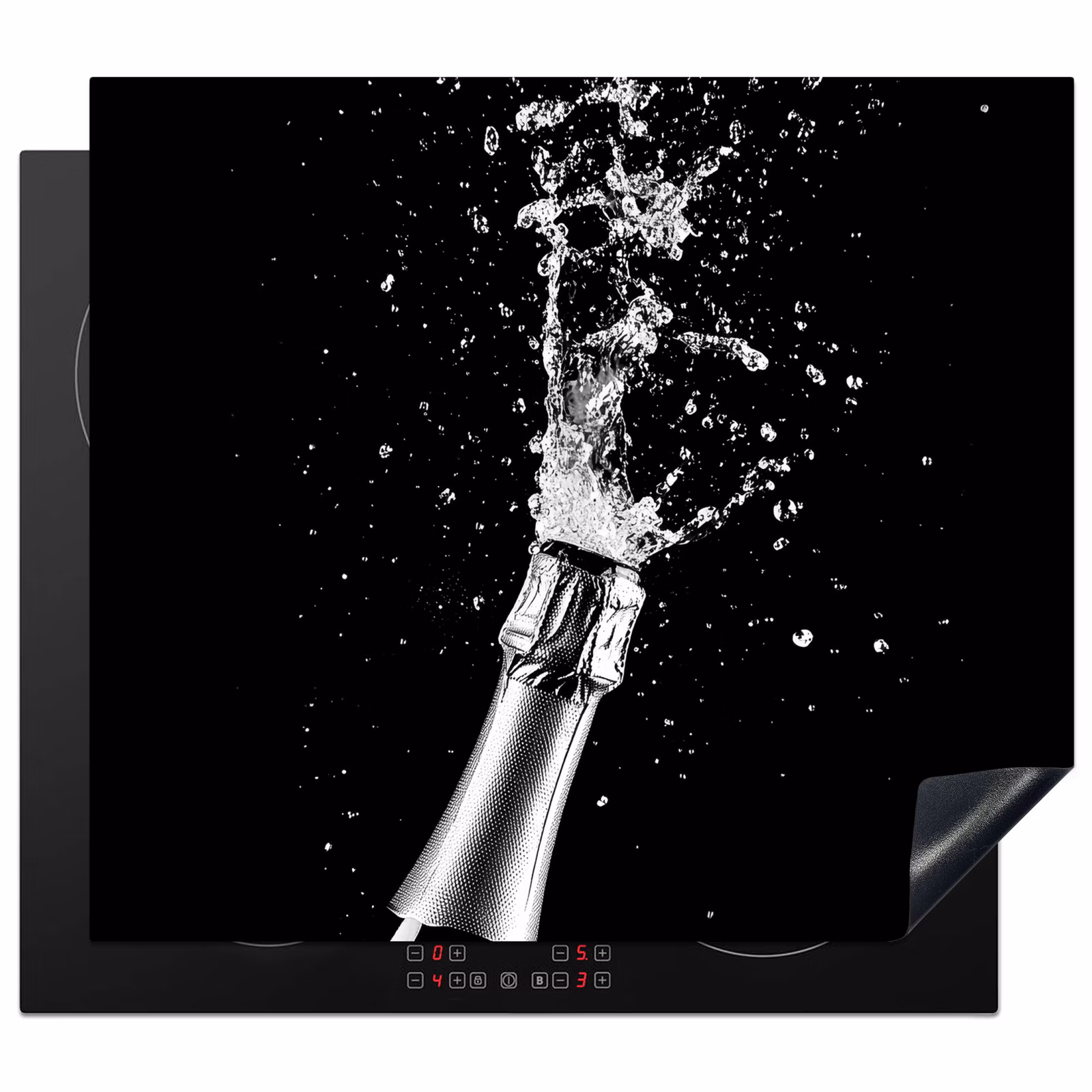 Induction hob protector - Champagne - Black - Splashes - Popping — 1
