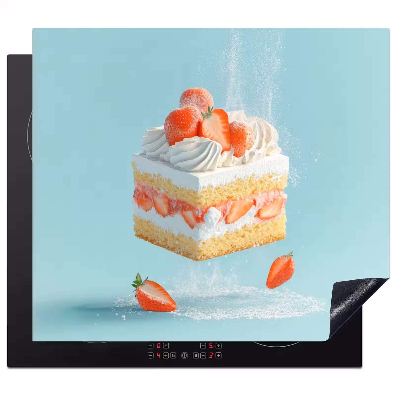 Induction hob protector - Whipped cream - Cake - Blue - Food — 1