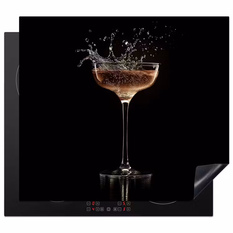 Induction hob protector - Cocktail - Black - Splashes - Glass — 1