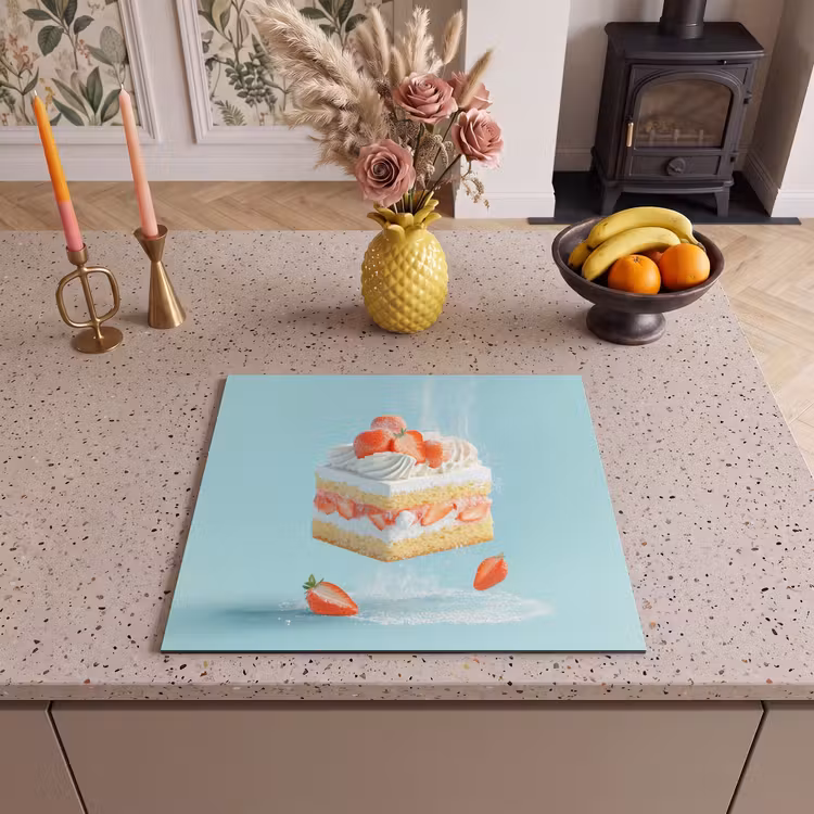Induction hob protector - Whipped cream - Cake - Blue - Food — 3