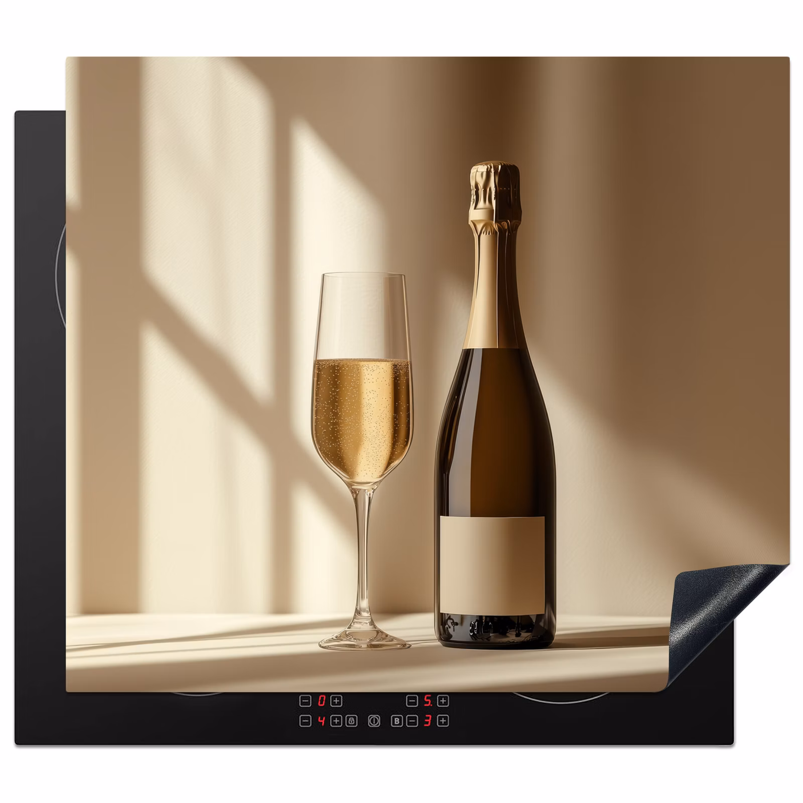 Induction hob protector - Champagne - Beige - Shadow - Bubbles — 1