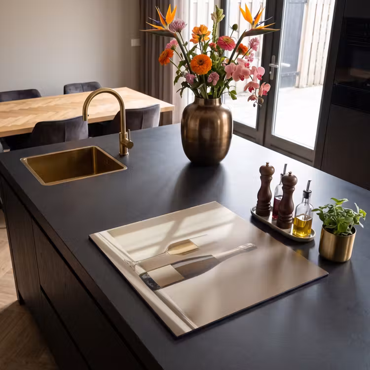 Induction hob protector - Champagne - Beige - Shadow - Bubbles — 2
