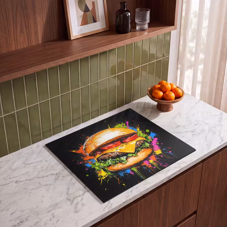 Induction hob protector - Hamburger - Graffiti - Paint - Colorful - Food - Abstract — 4