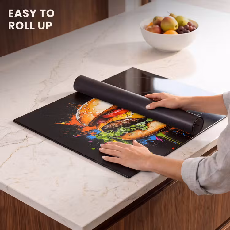 Induction hob protector - Hamburger - Graffiti - Paint - Colorful - Food - Abstract — 6