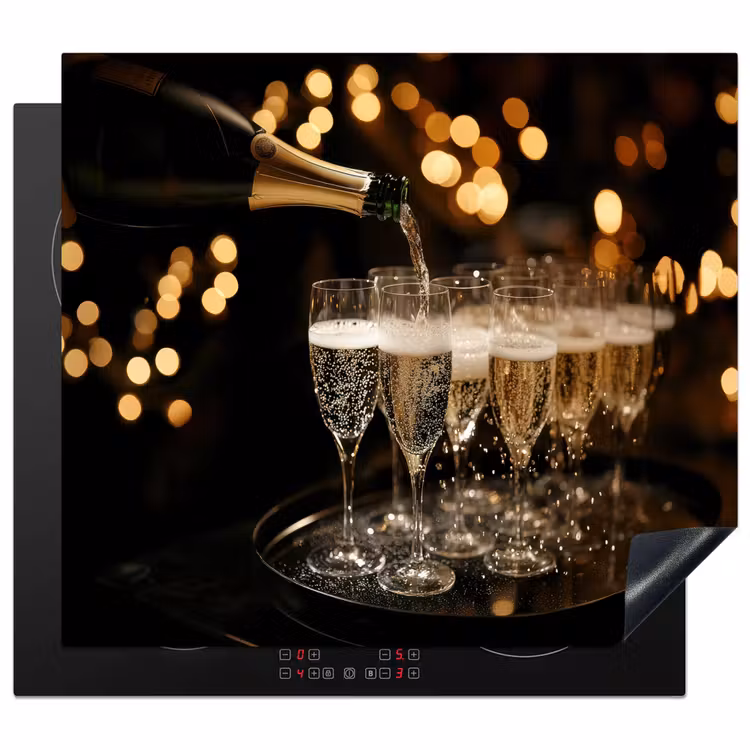 Induction hob protector - Lights - Champagne - Tray - Glasses — 1