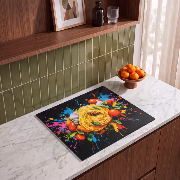 Induction hob protector - Spaghetti - Graffiti - Paint - Colorful - Food - Modern — 4