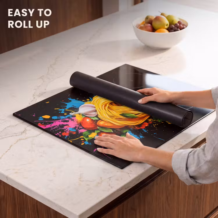 Induction hob protector - Spaghetti - Graffiti - Paint - Colorful - Food - Modern — 6