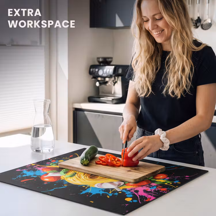 Induction hob protector - Spaghetti - Graffiti - Paint - Colorful - Food - Modern — 7