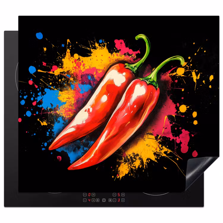 Induction hob protector - Pepper - Graffiti - Paint - Abstract - Modern - Colorful — 1